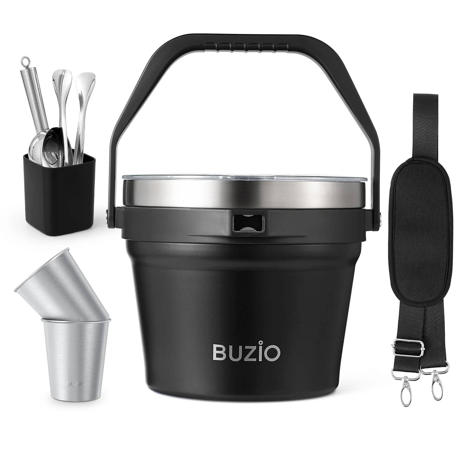 7.4 Qt/7 L Insulated Ice Bucket with Lid,Scoop, Tongs and 2 Cups for Parties - Image 11