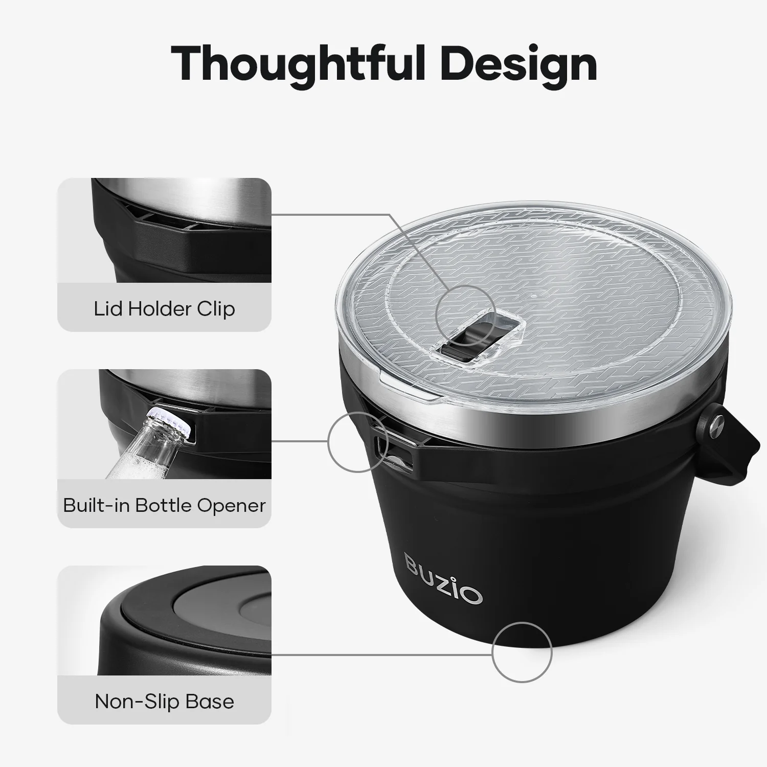 7.4 Qt/7 L Insulated Ice Bucket with Lid,Scoop, Tongs and 2 Cups for Parties - Image 19