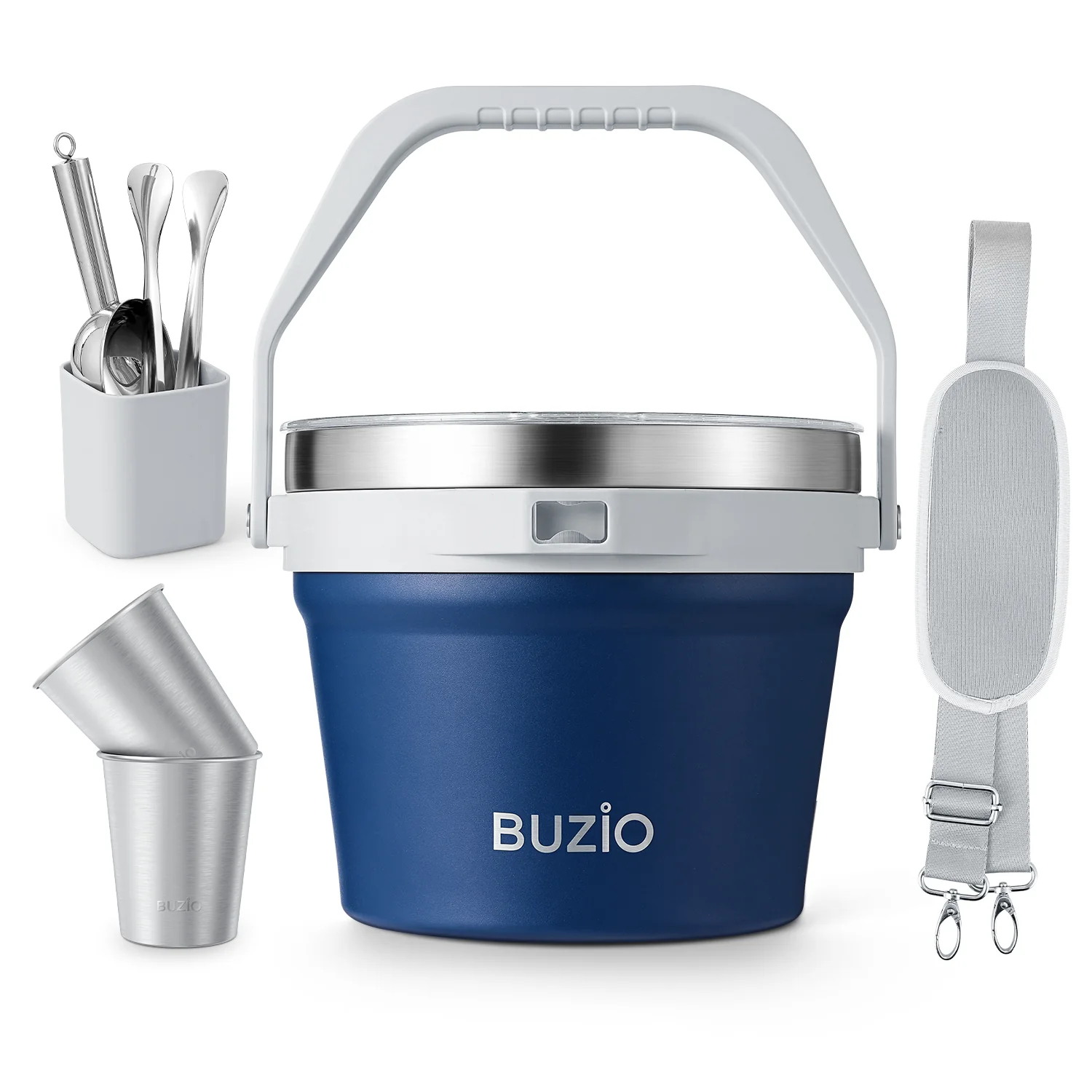 7.4 Qt/7 L Insulated Ice Bucket with Lid,Scoop, Tongs and 2 Cups for Parties - Image 20