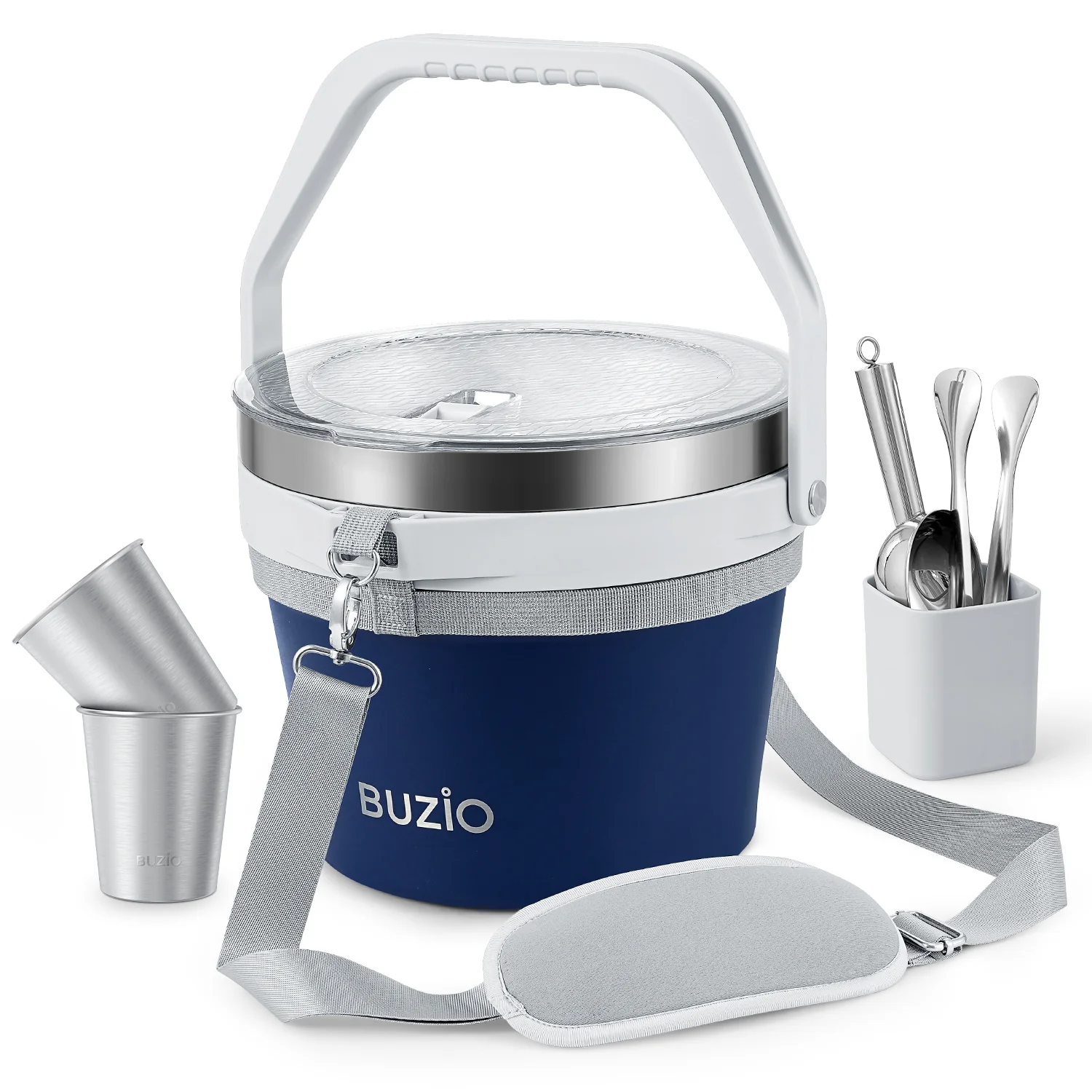 7.4 Qt/7 L Insulated Ice Bucket with Lid,Scoop, Tongs and 2 Cups for Parties - Image 22