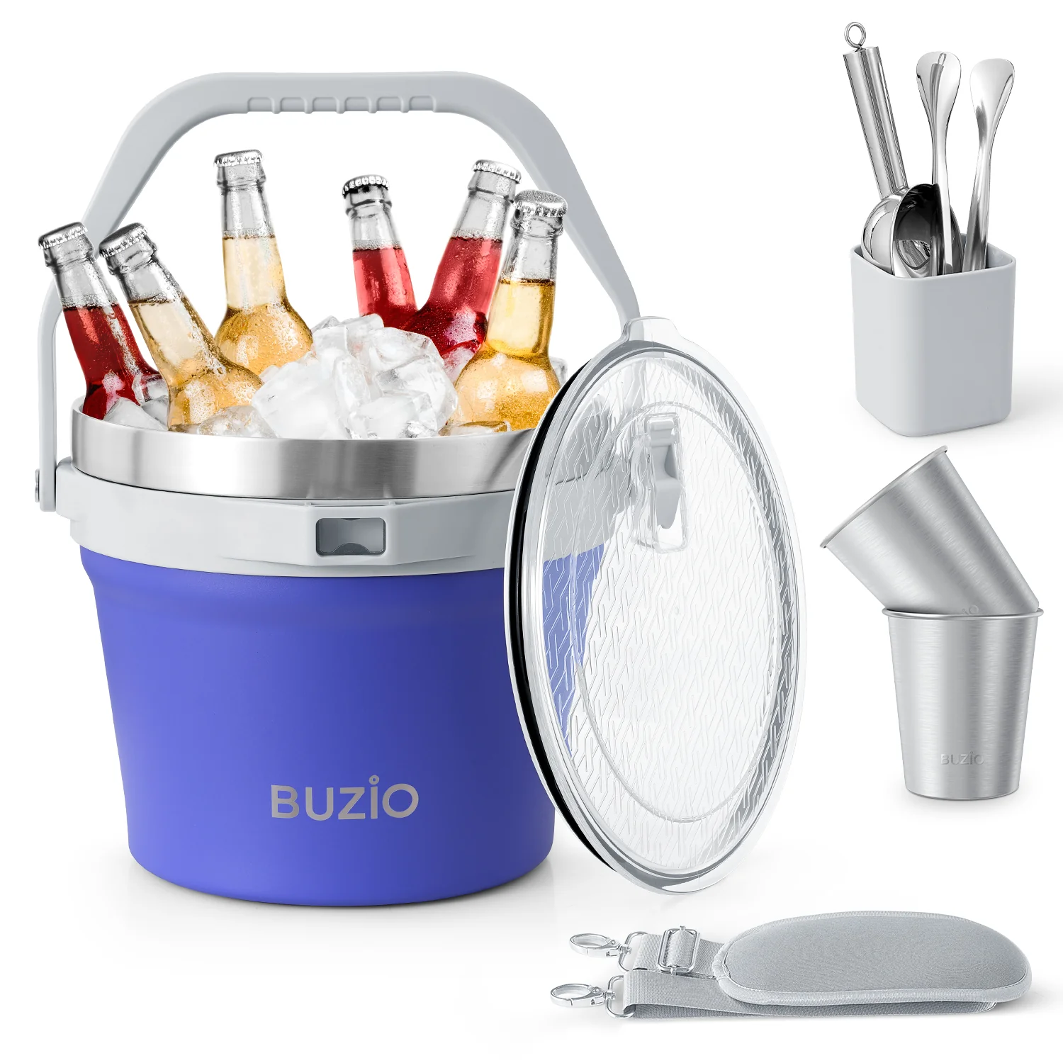 7.4 Qt/7 L Insulated Ice Bucket with Lid,Scoop, Tongs and 2 Cups for Parties - Image 31