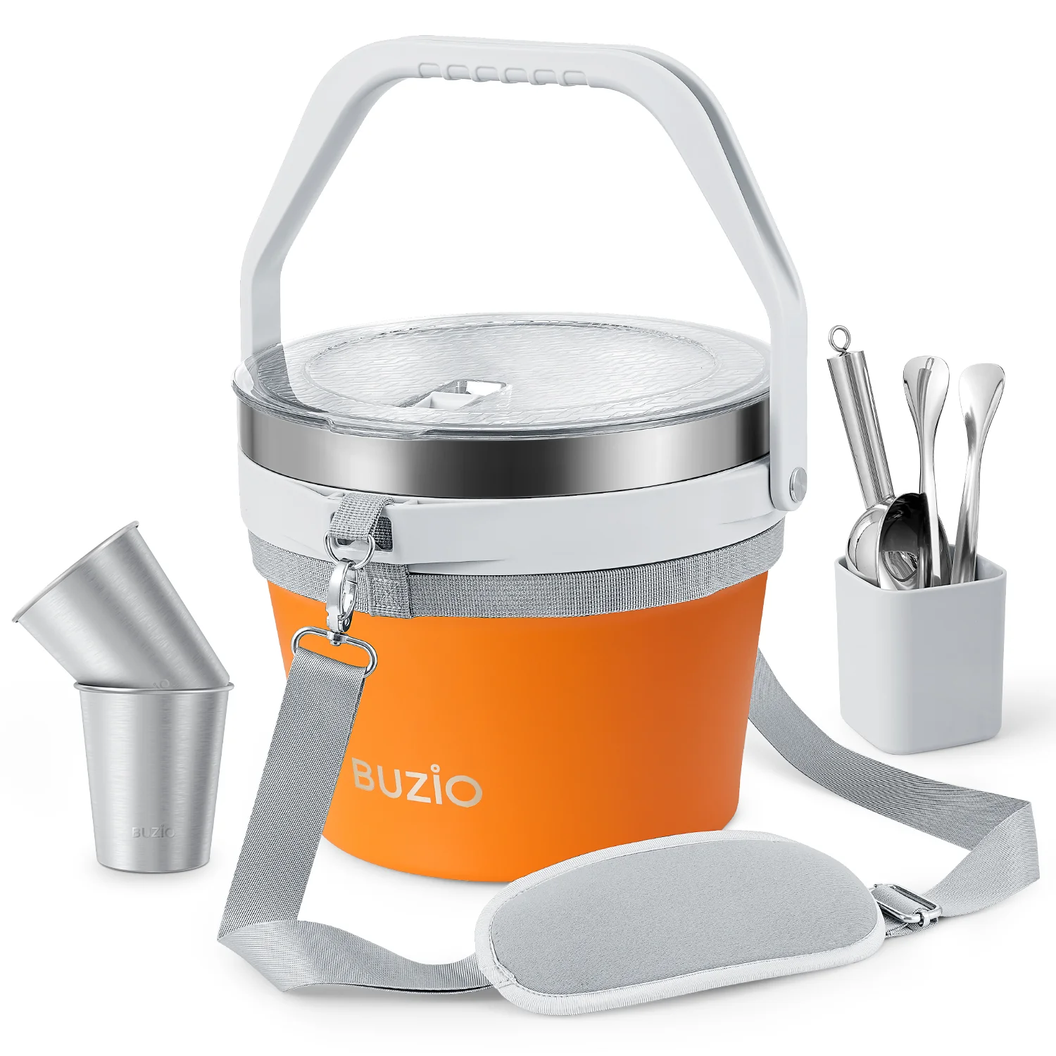 7.4 Qt/7 L Insulated Ice Bucket with Lid,Scoop, Tongs and 2 Cups for Parties - Image 39