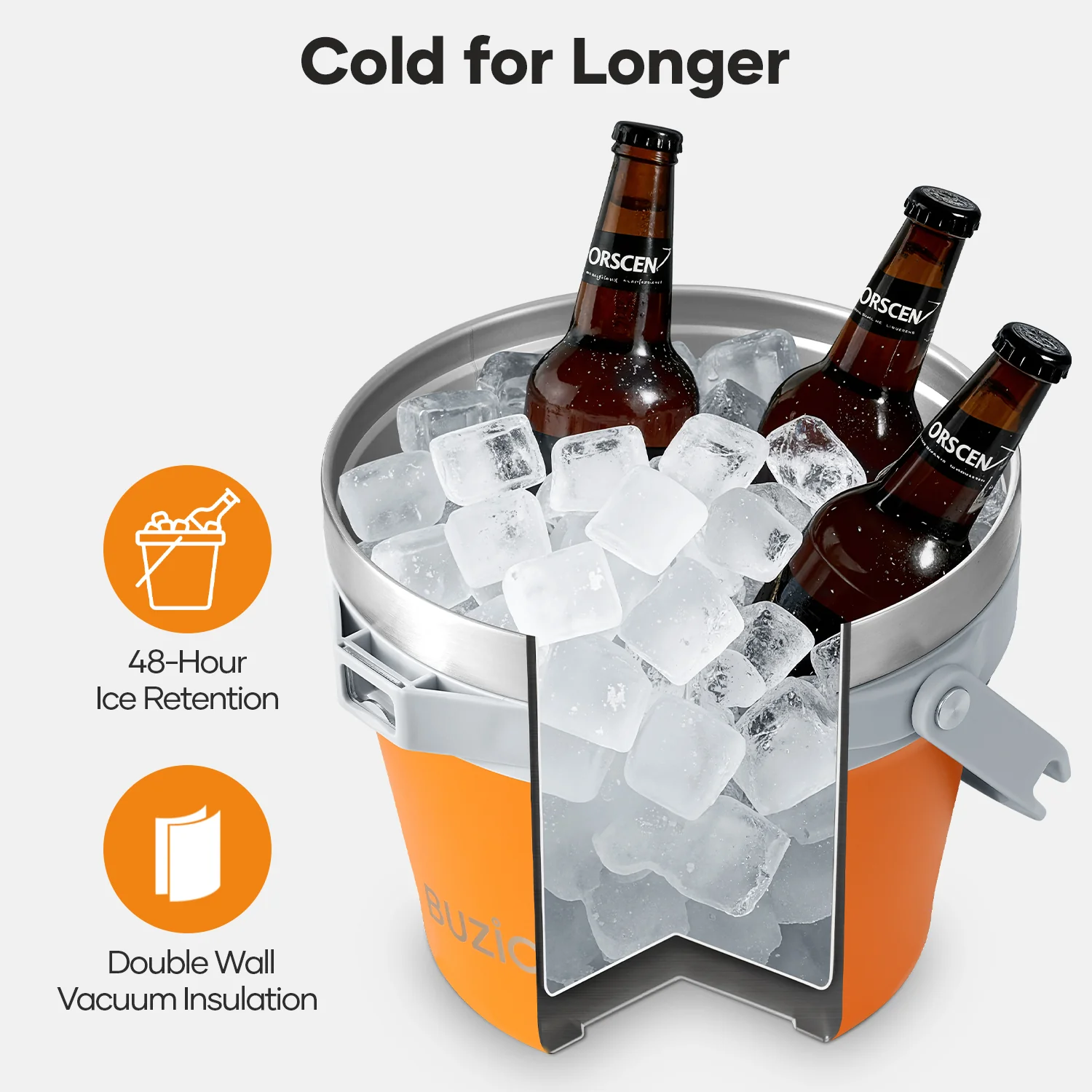 7.4 Qt/7 L Insulated Ice Bucket with Lid,Scoop, Tongs and 2 Cups for Parties - Image 43
