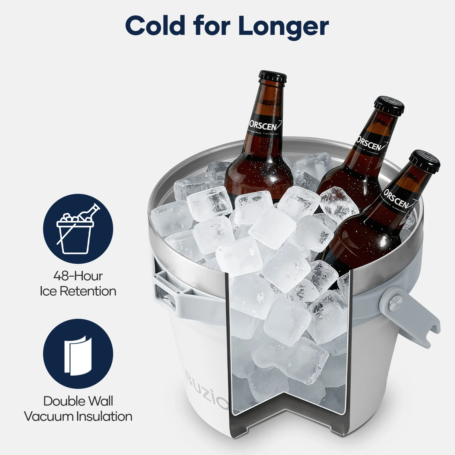 7.4 Qt/7 L Insulated Ice Bucket with Lid,Scoop, Tongs and 2 Cups for Parties - Image 6