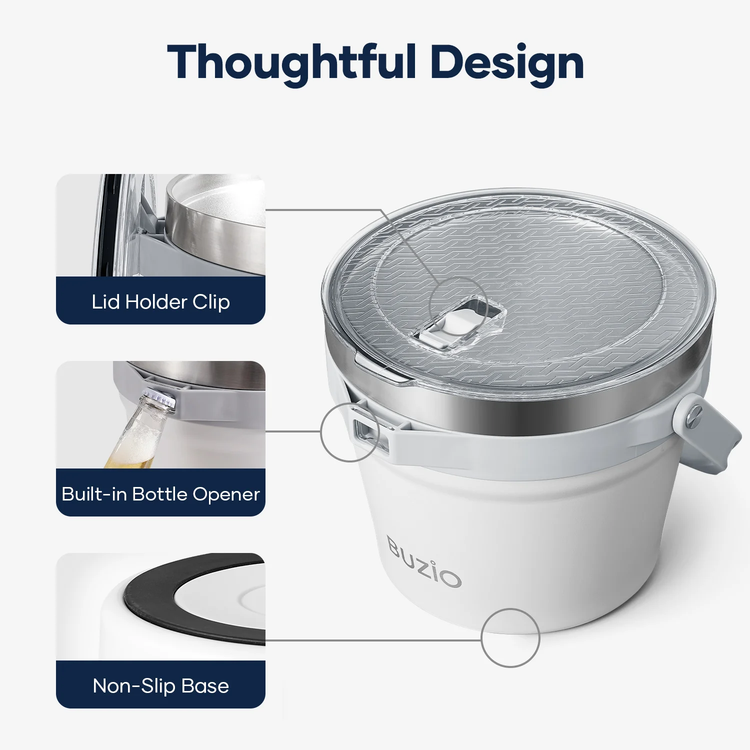 7.4 Qt/7 L Insulated Ice Bucket with Lid,Scoop, Tongs and 2 Cups for Parties - Image 9