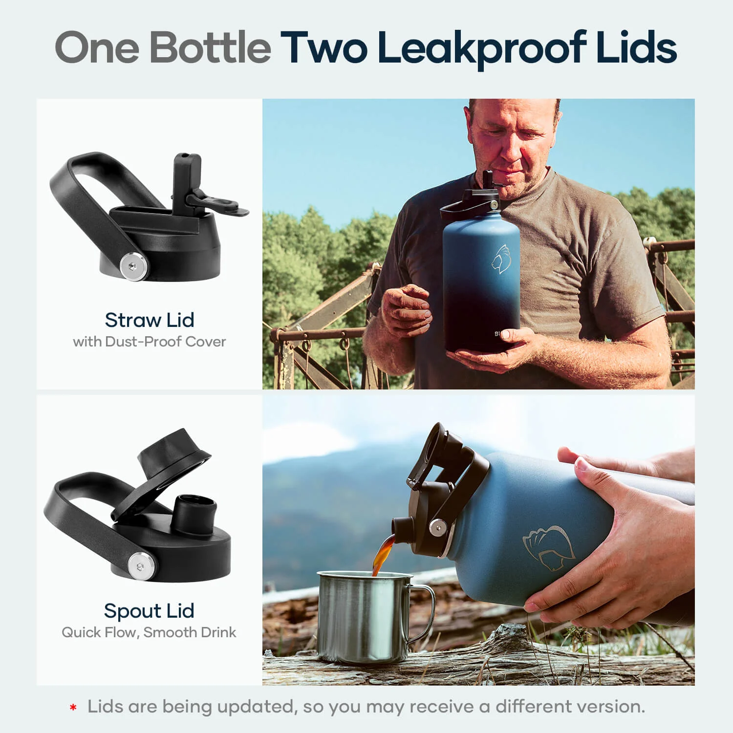 Insulated Water Bottles with 2 Lids | 24oz - 128oz - Image 101