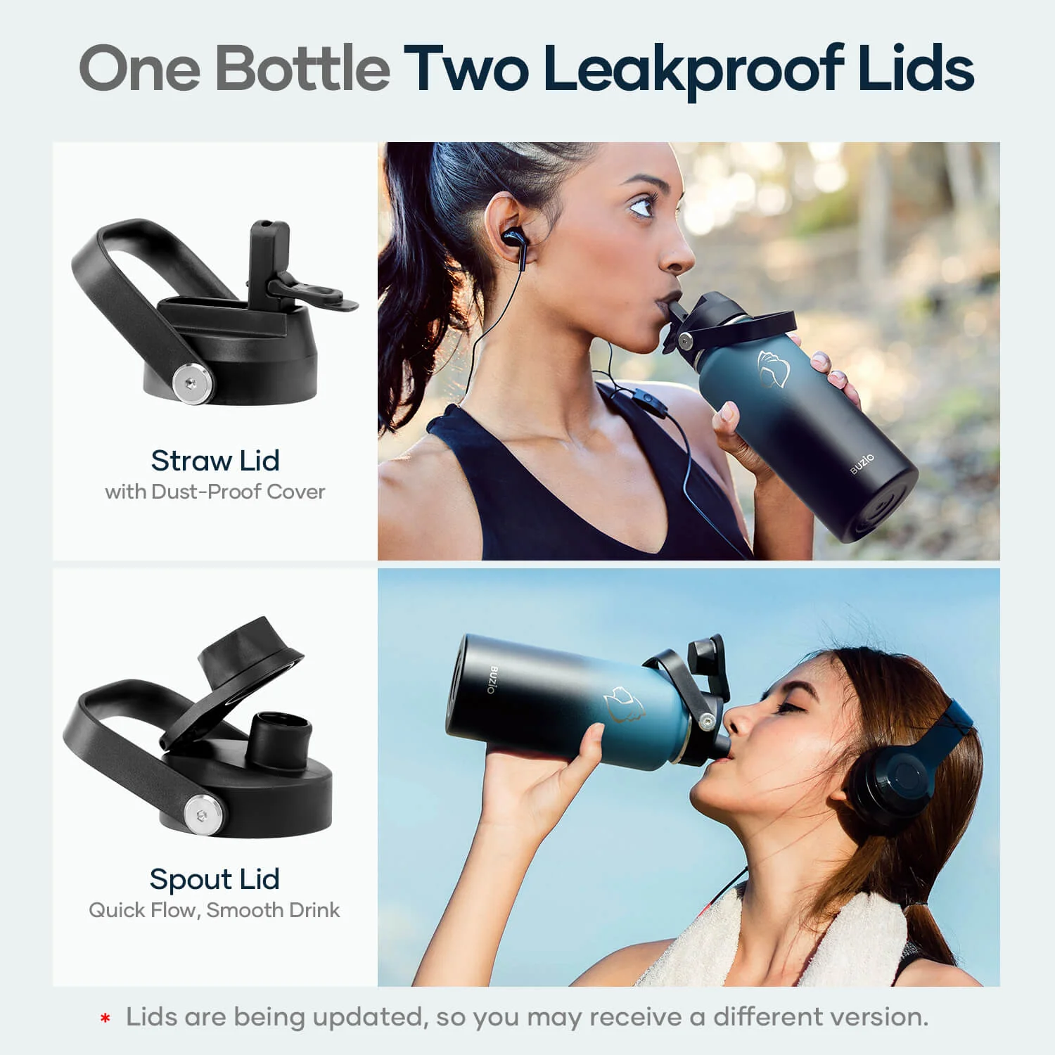 Insulated Water Bottles with 2 Lids | 24oz - 128oz - Image 54