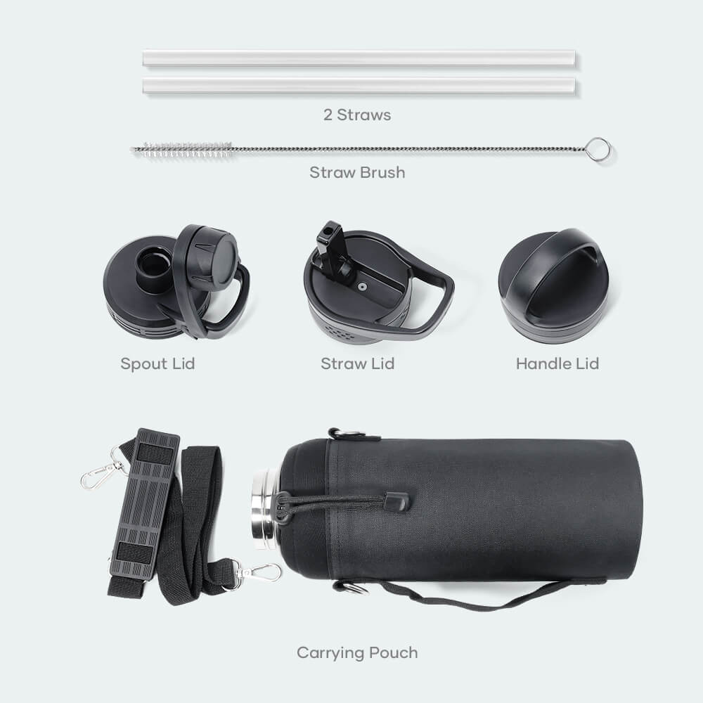 Trio Series Insulated Water Bottle with 3 Lids | 32oz - 64oz - Image 11